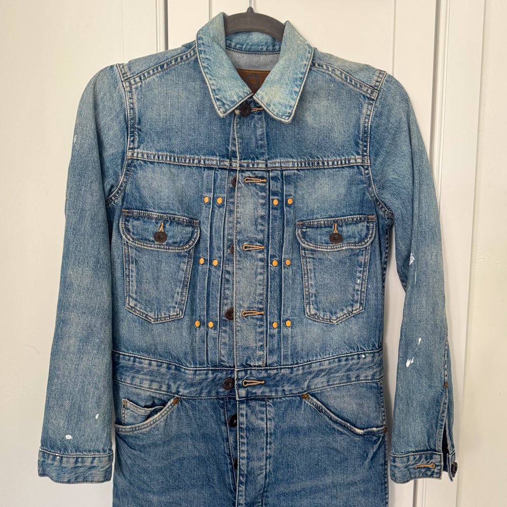 Ralph Lauren Double RL Blue Denim Jumpsuit